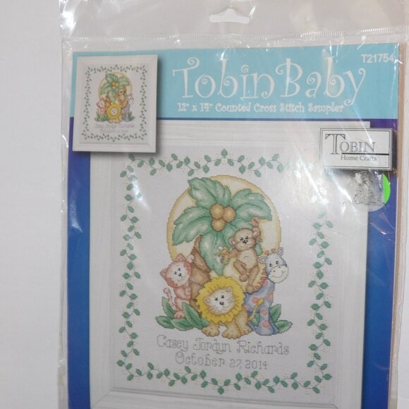 Tobin Baby, Kit T21754, Counted Cross Stitch, Birth Announcement, Karen Harran - Picture 3 of 5
